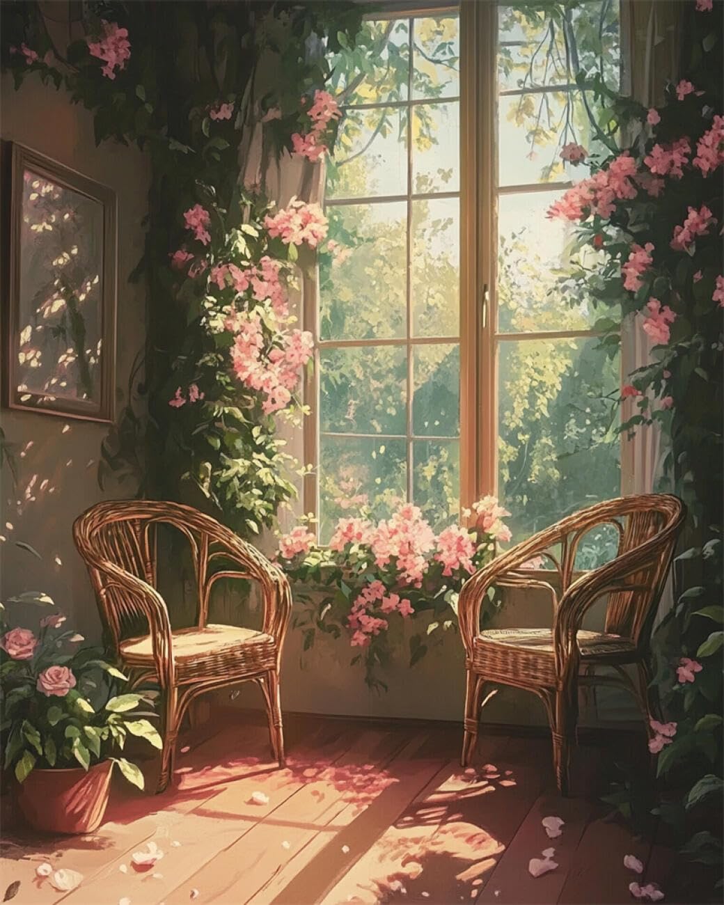 RKFLGEW DIY Seed Bead Embroidery Kits Fantasy Window 40x50cm