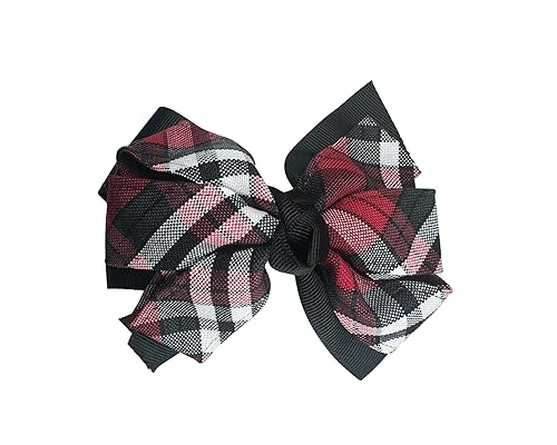 Large Pinwheel Hair BowBack to School Uniform Plaid FabricFirst day of SchoolPlaid AccessoriesFrench Barrette (Plaid 69)