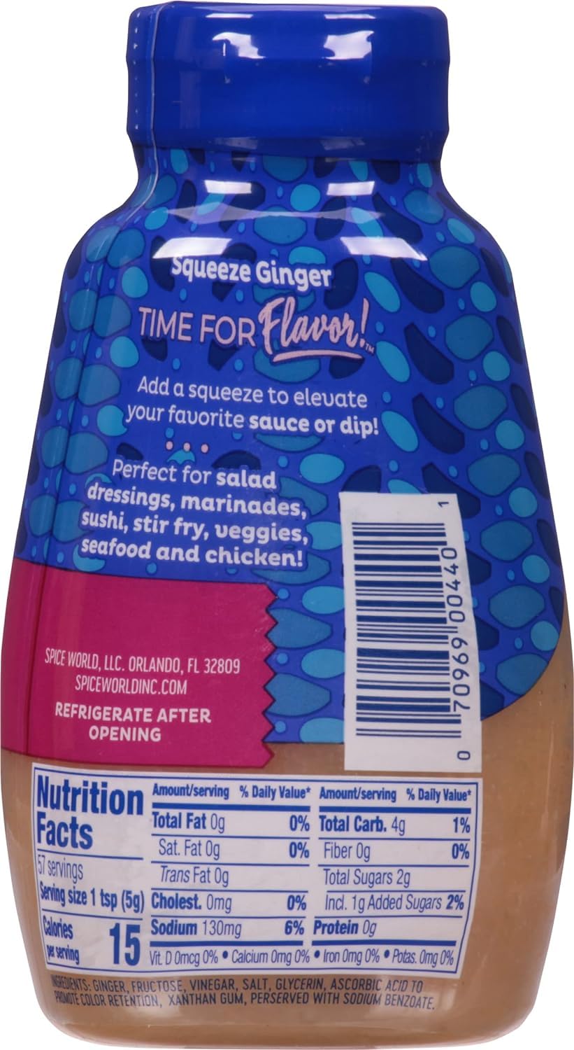 Spice World Squeezeable Premium Ground Ginger, 10 Ounces (2 Pack)
