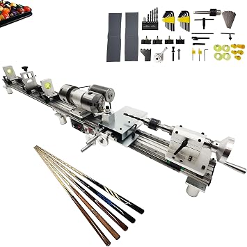 Compact Pool Cue Repair Lathe Machine 0-2500RPM Spindle 450W 110V