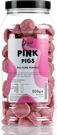 Pink Pigs Gift Jar from the A-Z Sweetshop Collection