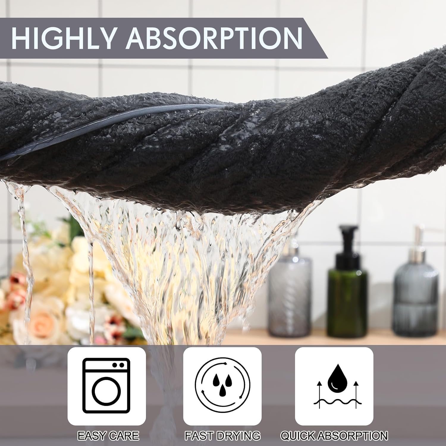 2 Pack Bath Sheets 40 x 80 Inch Jumbo Extra Large Towels Set Oversized Quick Dry Coral Fleece Absorbent and Soft Lightweight Towels for Valentines Home Gym Travel Beach (Gray) - Image 4