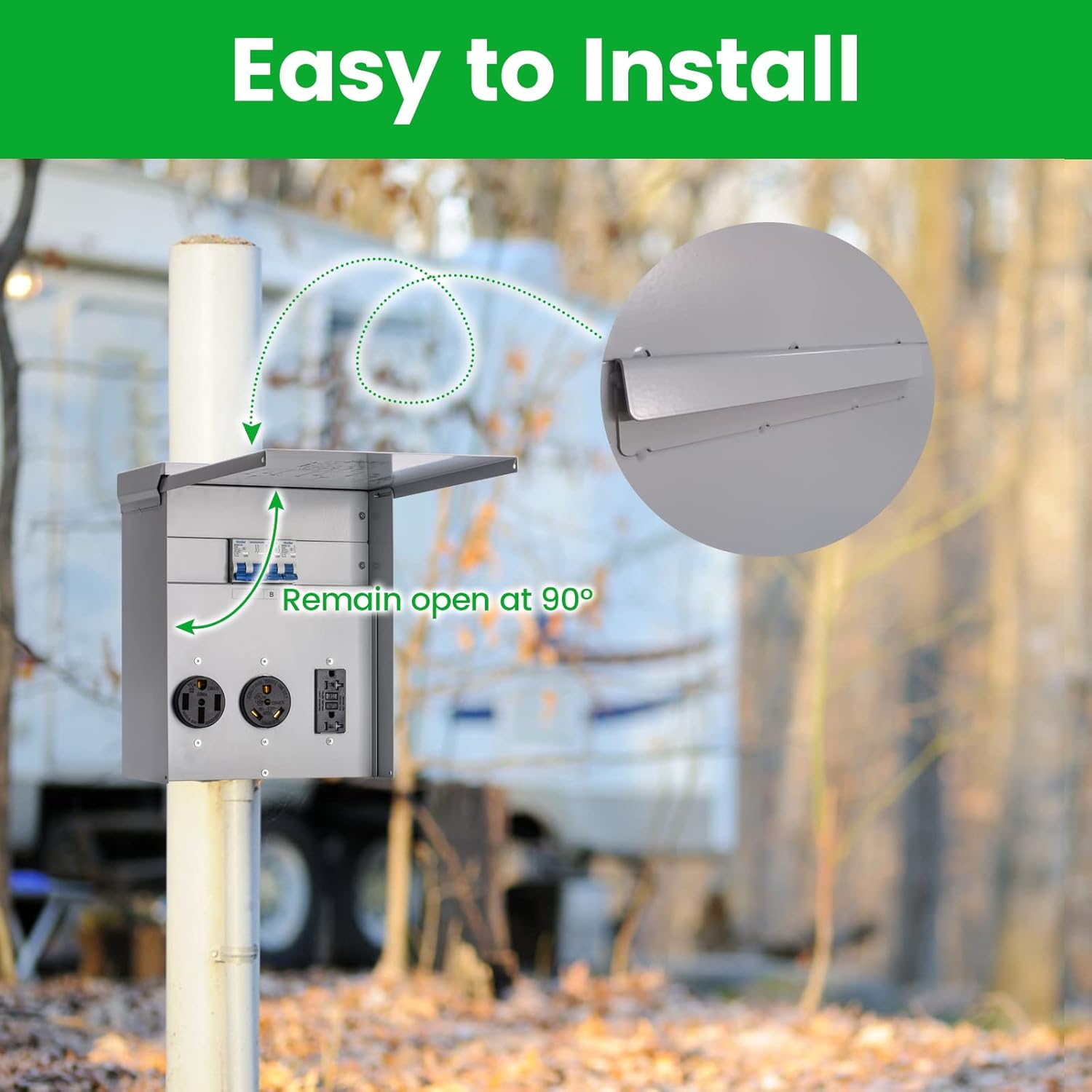 Buy Temporary Power Outlet Panel, Briidea RV Panel Outlet with a 20, 30 ...