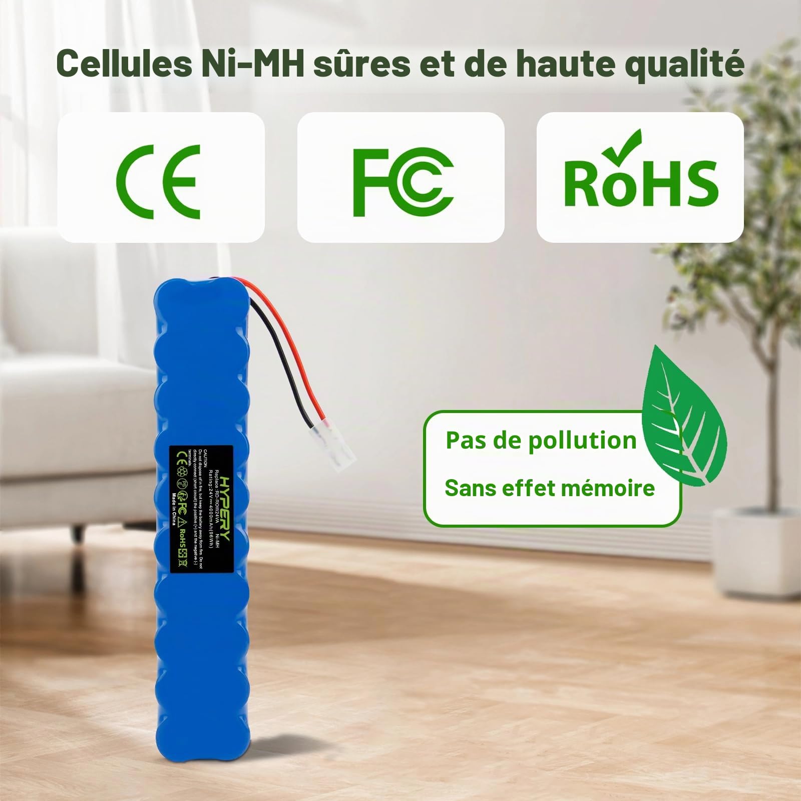 24V 4000mAh Batterie de Remplacement Ni-MH pour Rowenta Air Force Extreme RH8770, RH8770WU, RH8770WU-2D-1, RH8771,RH877101, RH8775, RH877501, RH8779 Air Force Extreme Plus Propre
