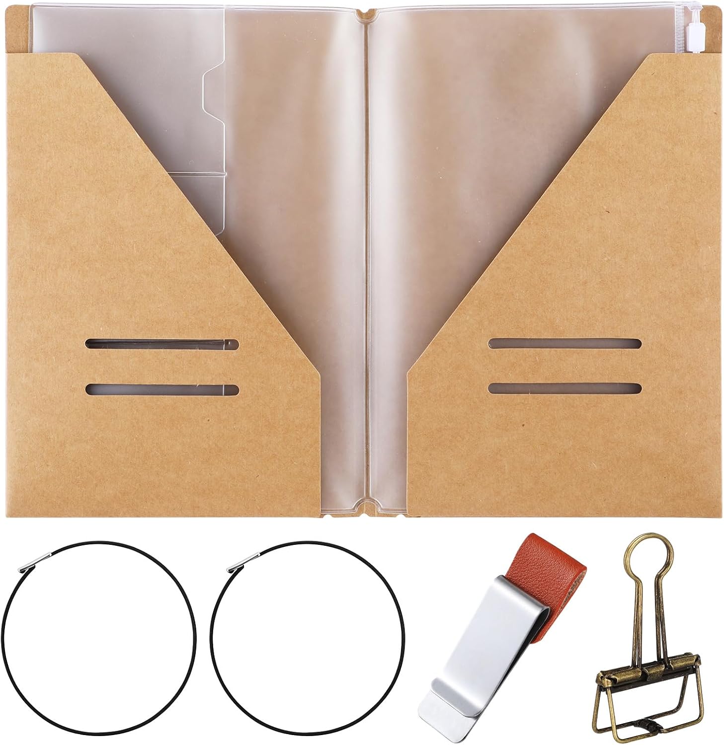 Mooliwe 1 Pack Travelers Journal Notebook Accessories Kit, A5 Size