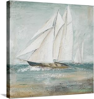 ART.COM Stretched Canvas Print Cape Cod Sailboat I by Patricia Pinto, 24" x 24"