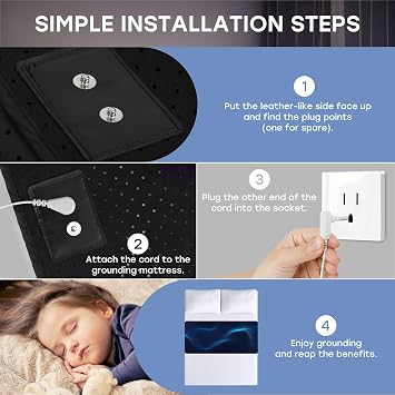 Grounding Mat for Bed, Grounding Mattress Cover Pads for Better Sleep, Pain Relief & Wellness Support, Earth Connected Therapy (27x60 inch)