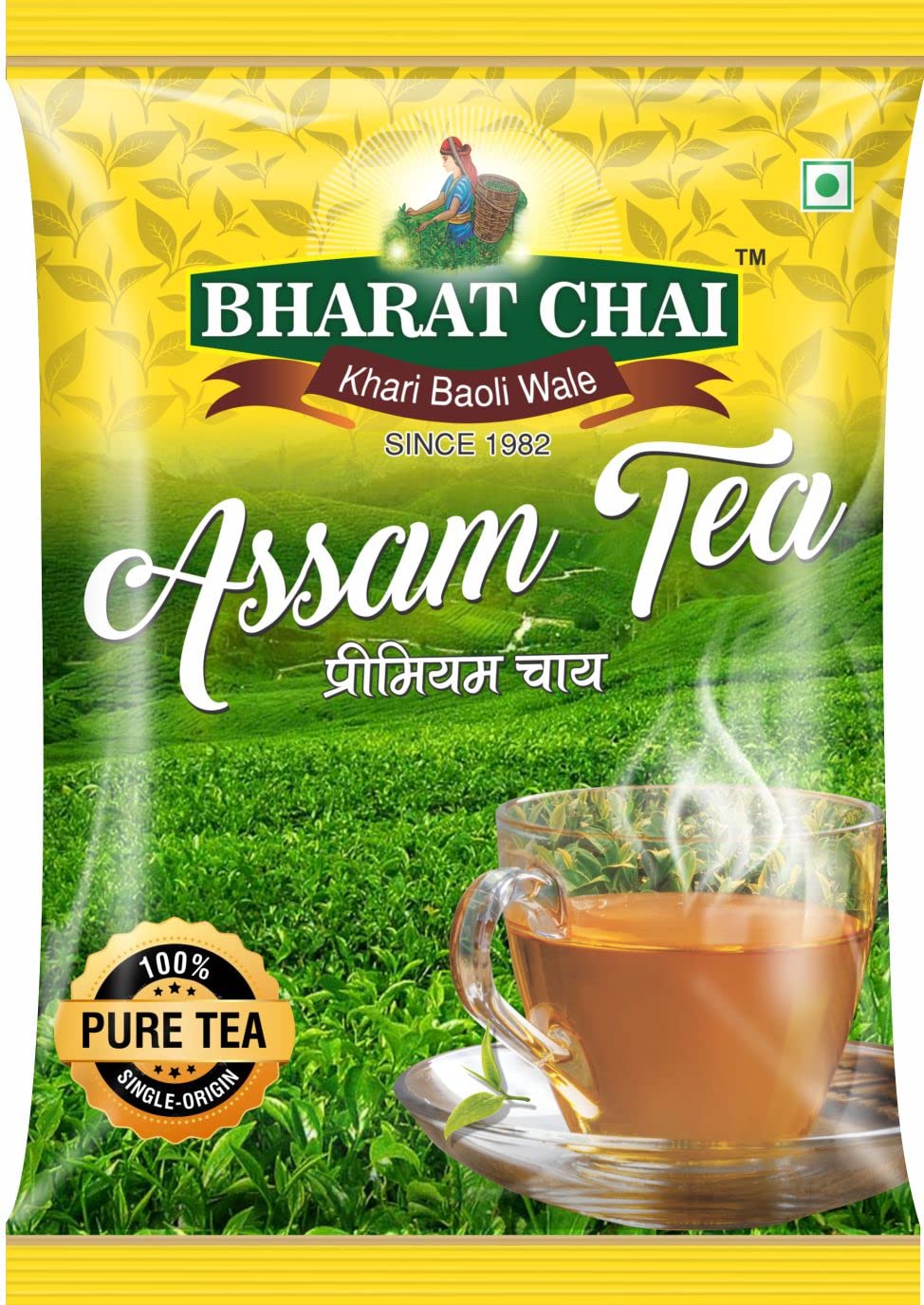 Bharat Chai Yellow label CTC chai Leaf Tea,100 gm Chai Patti 100 gm