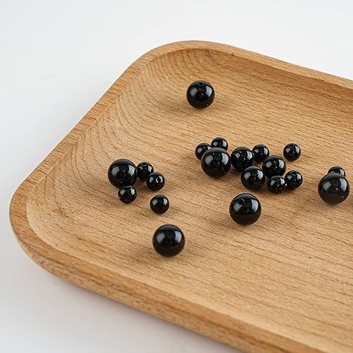 Miniatura 4 de Cuentas redondas de ágata negra natural de 0.394 pulgadas  35 cuentas de piedras preciosas a granel para hacer joyas, pulseras y collares, incluye
