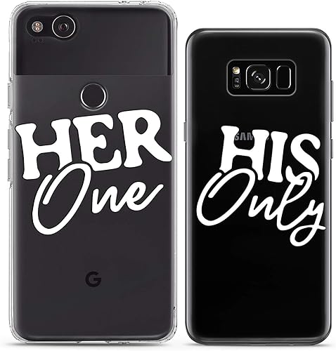 Miniatura 6 de Fundas a juego para parejas compatibles con iPhone 15 14 13 12 11 Pro Max Mini Xs 6s 8 Plus 7 Xr 10 SE 5 Clear Love Her His Quote Funda de silicona