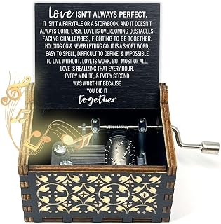 ukebobo Wooden Music Box Gifts for Lover, Fall in Love Music Box, Romantic Gift, Anniversary Valentine Birthday Wedding for Lover Boyfriend Girlfriend Husband Wife-543