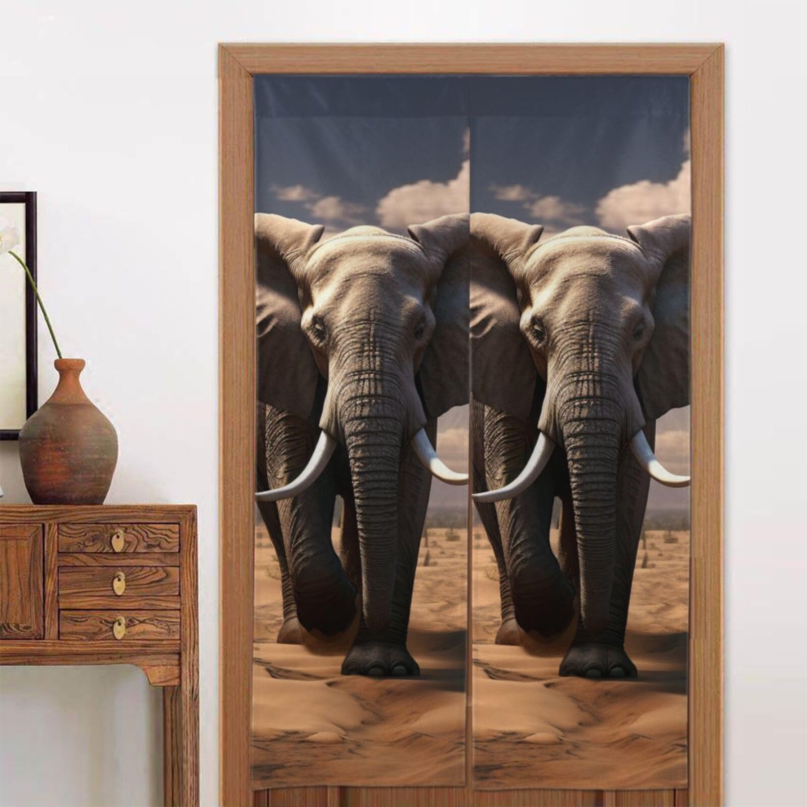 Rideau occultant thermique pour chambre et salon rideau de porte éléphant