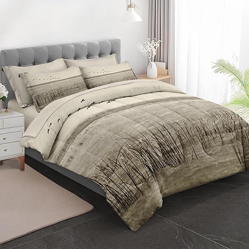 Miniatura 28 de Juego de edredón con 2 fundas de almohada, tamaño matrimonial, diseño de hongo hippy y arco iris, decoración de cama retro de los años 70, hippie,