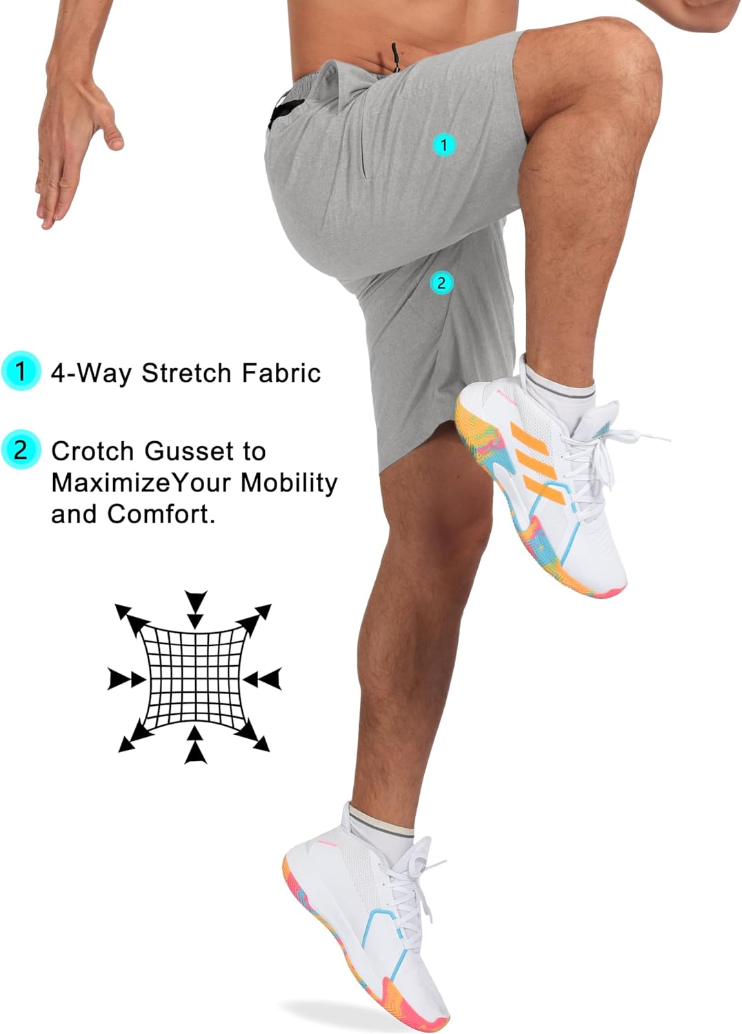 Little Donkey Andy Men's Golf Shorts Quick Dry Lightweight Breathable Casual Short with Elastic Waist 3 Pockets for Hiking - Image 5