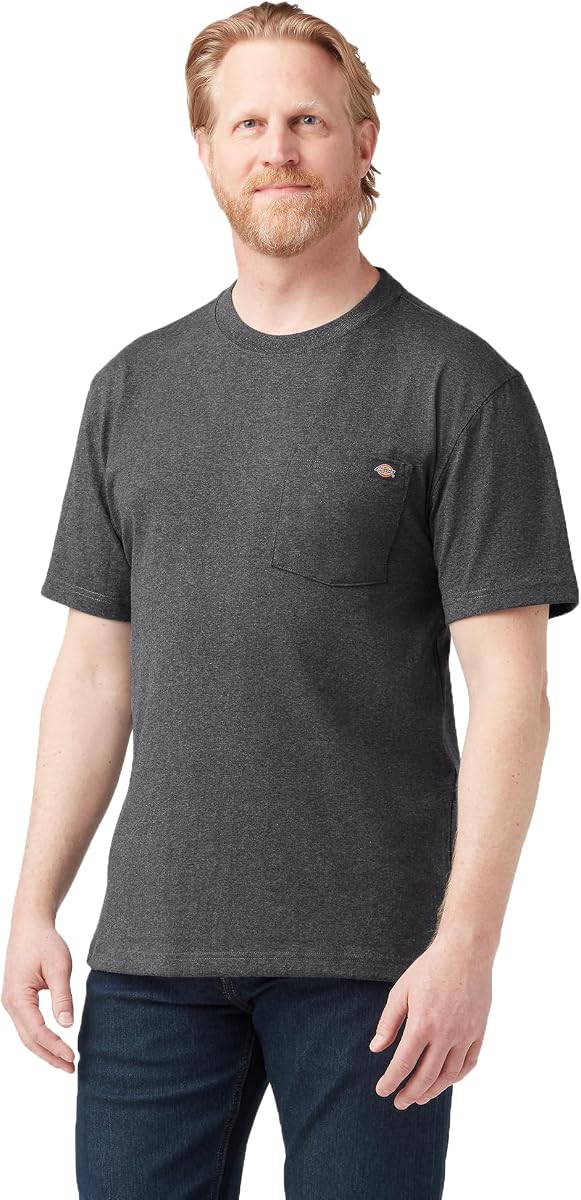 Dickies Camiseta de manga corta con bolsillo para hombre, pesada, jaspeada