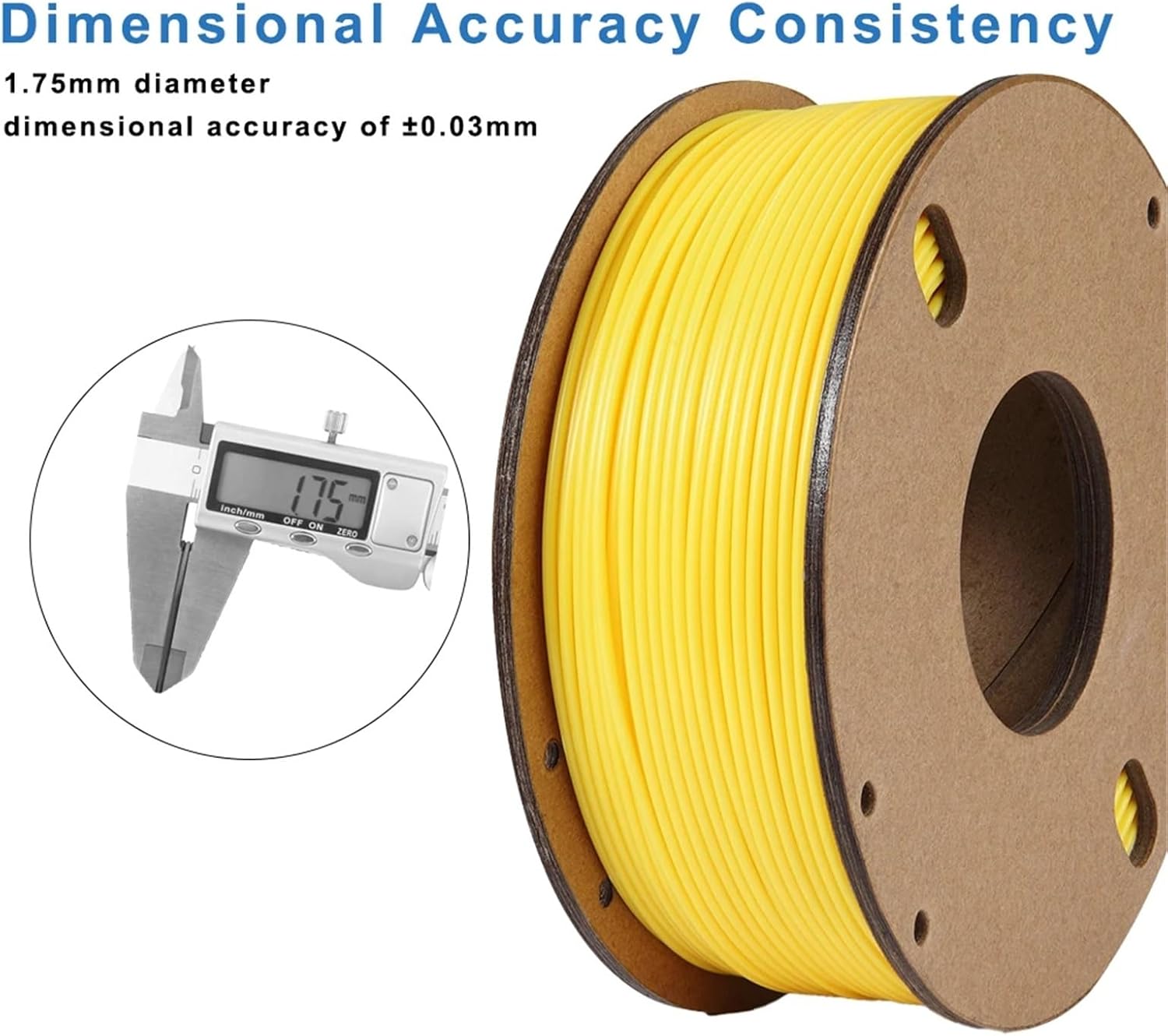Compatible for Most FDM Printers – 95A TPU 3D Filament 1.75mm 250g, Soft Elastic Yellow (+/-0.03 Dimensional Accuracy)