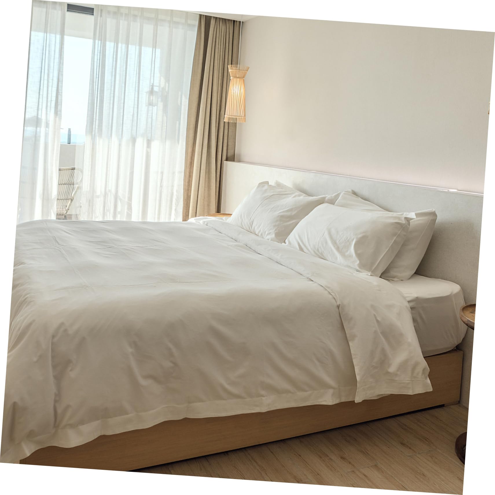 SOLUSTRE Proteggere Materasso Morbido e Traspirante Bianco in Cotone Bordo Elasticizzato in Casa e Hotel