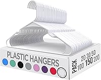 Vista 1 de Utopia Home Perchas de plástico paquete de 150 Percha para ropa con ganchos Percha duradera y ahorra espacio Perchas blancas resistentes