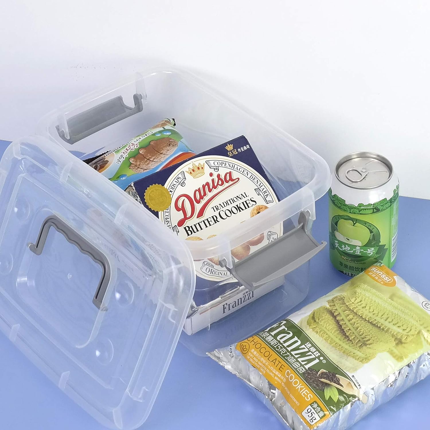 Small Plastic Storage Totes, Clear Storage Boxes Set of 6