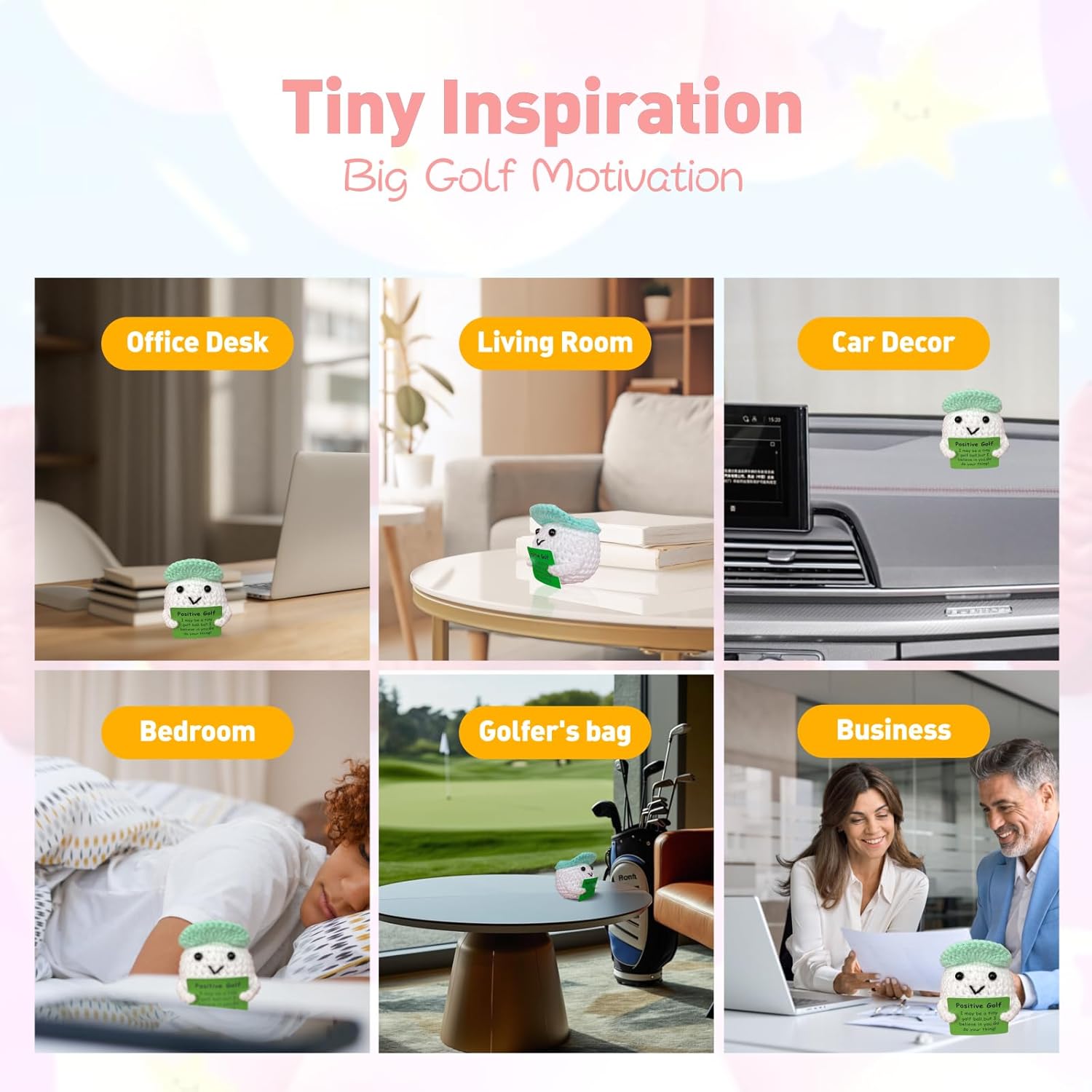 Golf Gifts for Men,Funny Positive Golf Ball Crochet Gag Gift,Emotional Support Presents for Men Women Golfers Dads Mom Fathers Day Christmas Halloween Golf Party Gifts Birthday Stuff - Image 5