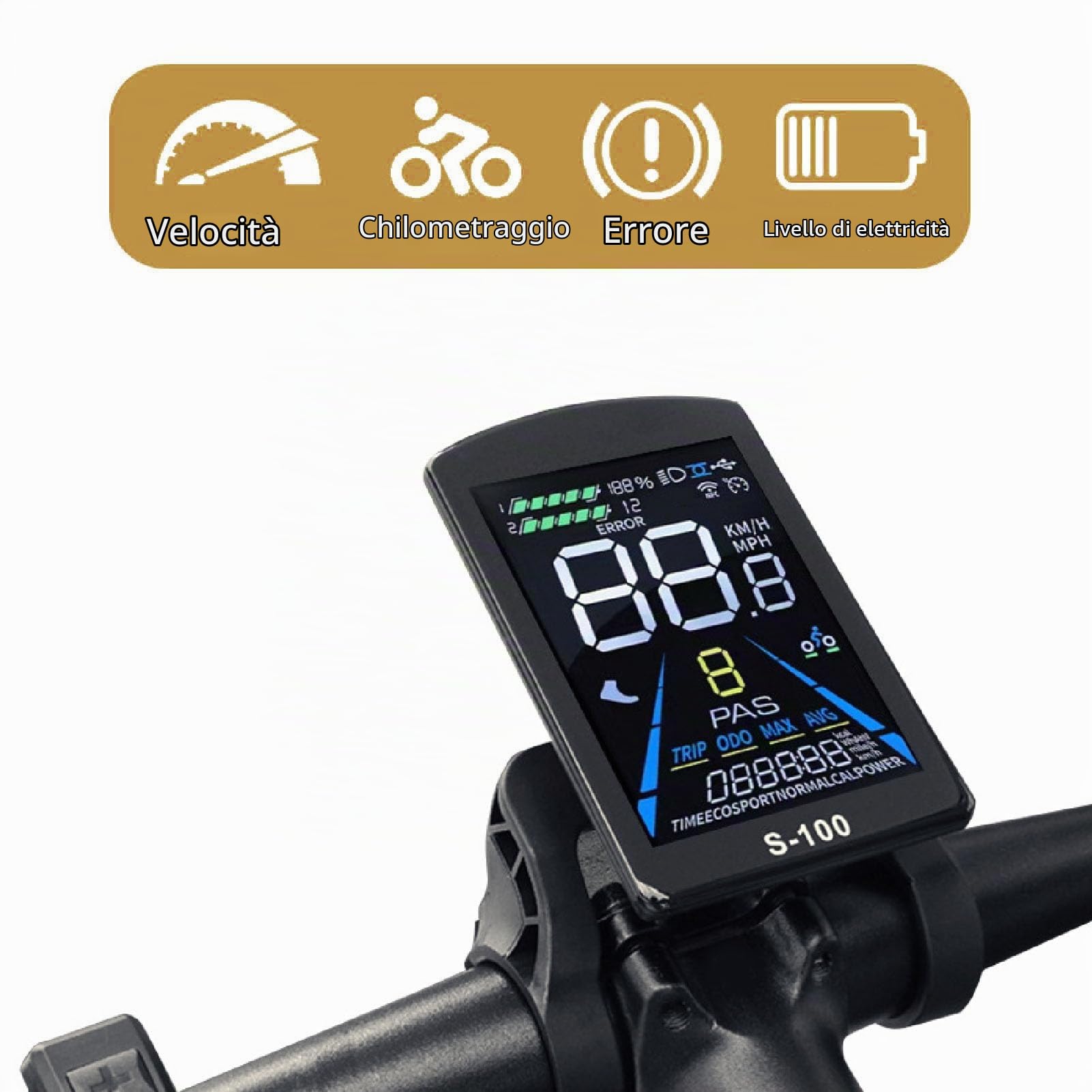 Kit Controller Scooter Elettrico, 36V 48V 250W 350W 15A Controller Motore Onda Sinusoidale con Display LCD S100 a Acceleratore a Pollice a Sensore di Potenza Assistito