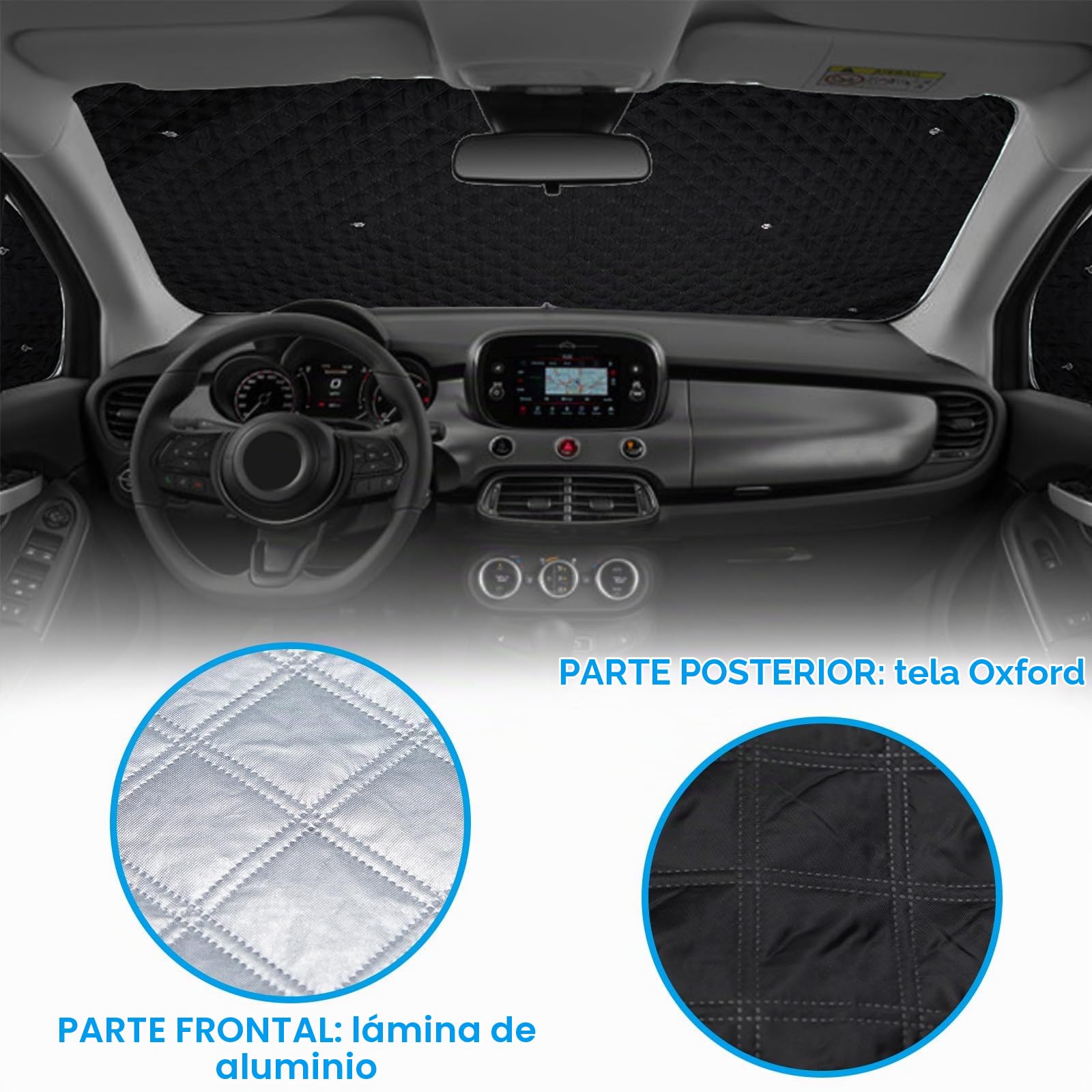 Parasoles termicos para Furgonetas Fiat Ducato 3Piezas Protector Parabrisas