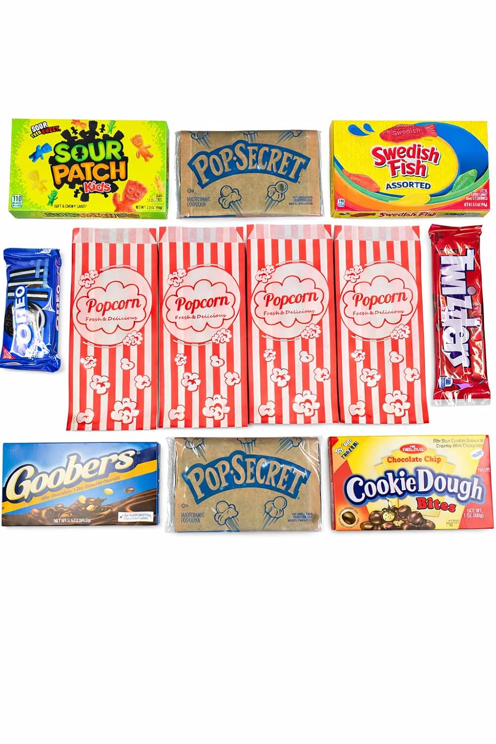 Movie Night Snack Gift Box (27 pieces) | Ultimate Popcorn & Candy Gift Set | Theater Style Candy Boxes, Popcorn Bags, Chocolate Snacks, Cookies & Savory Snacks | Perfect for Family Movie Nights
