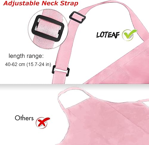 Miniatura 4 de Paquete de 4 delantales de chef con 2 bolsillos, delantal ajustable impermeable para hombres y mujeres, perfecto para cocina, hornear, jardinería,