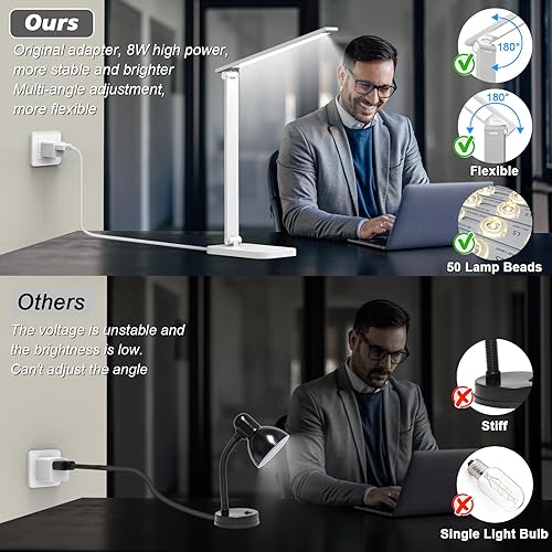 Miniatura 5 de Lámpara de escritorio LED brillante para dormitorio universitario, luz de escritorio plegable para oficina en casa, lámparas de escritorio de
