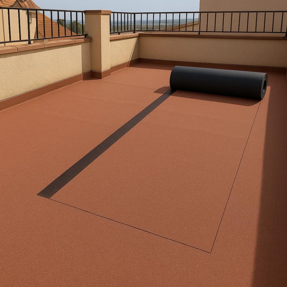 FORTUNATO Guaina Bituminosa Ardesiata CASASCIUTTA Impermeabilizzazione Isolamento Tetti Terrazze Coperture Rotolo 1x10 m (Rosso, 1 x 10 m)