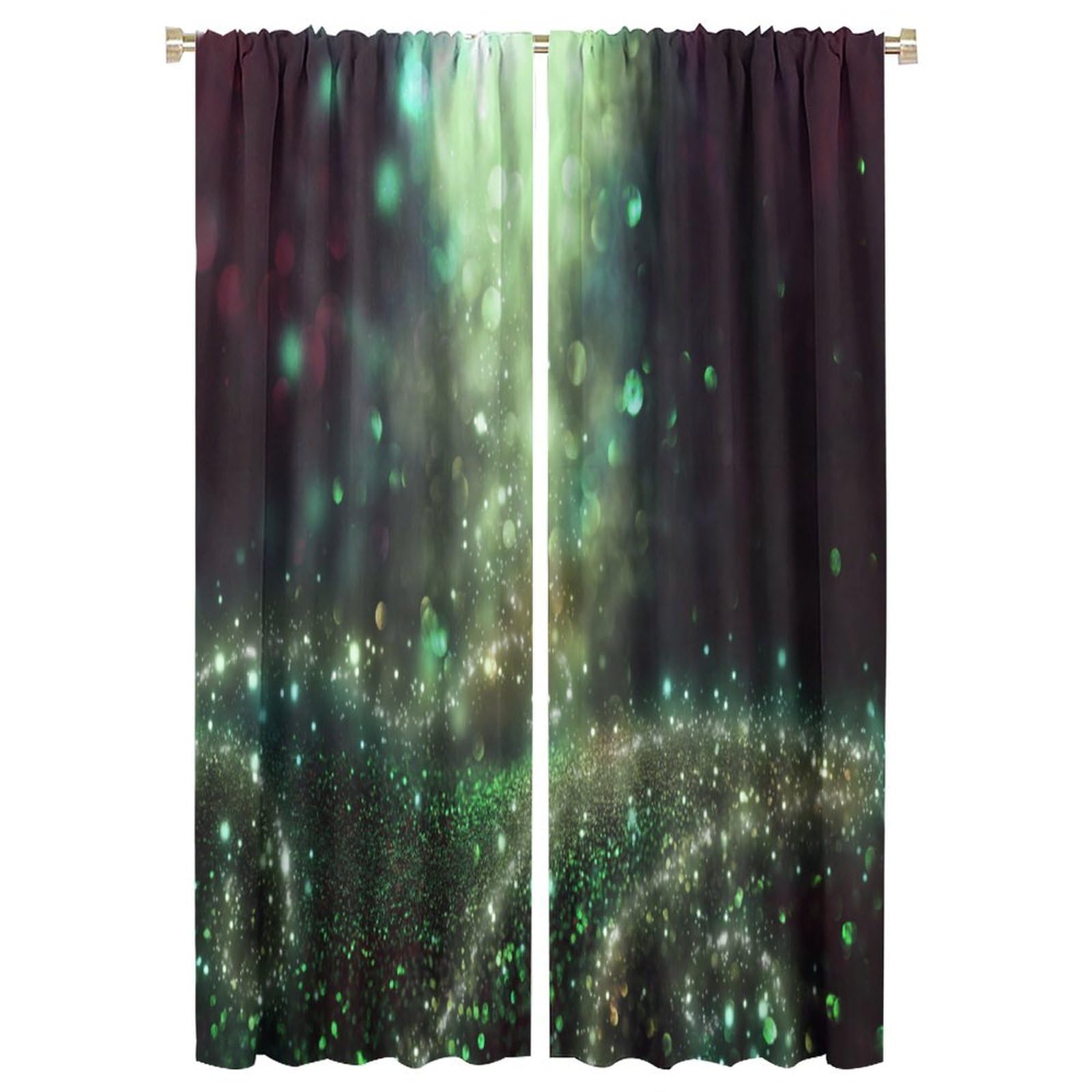 Firefly Blackout Window Curtain,Abstract and Magical of Sparkling Fireflies Flying in The Forest at for Kids Boy Girl Baby Bedroom Nursery Living Room Decor Drapes 2 Panels 42x63in, Style-2