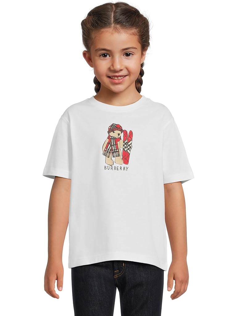 White Burberry Cedar Teddy T-shirt (big Kid)