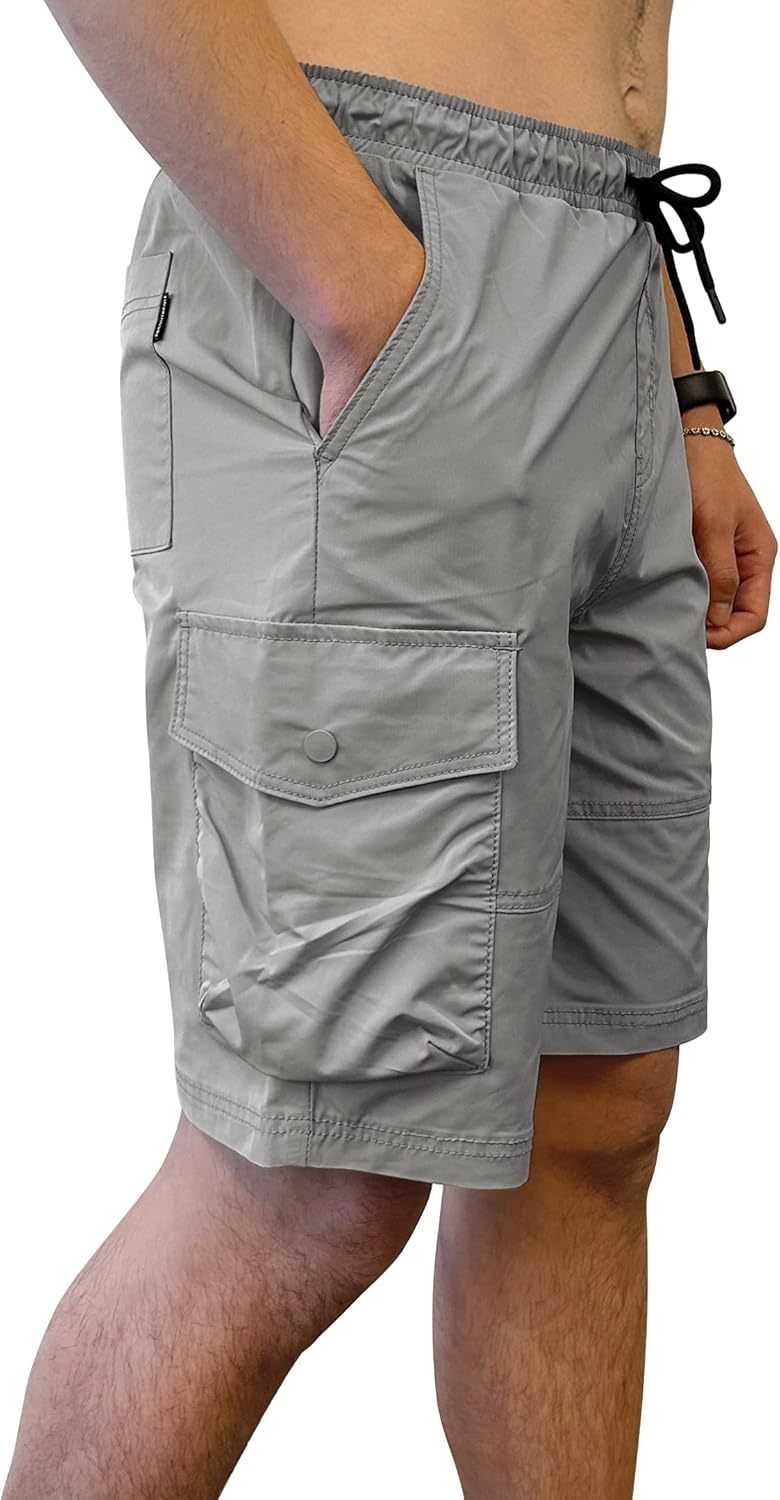 Southpole Mens Tech Woven Nylon Cargo Shorts, Quick Dry, Lightweight, Adjustable Waist - Image 3