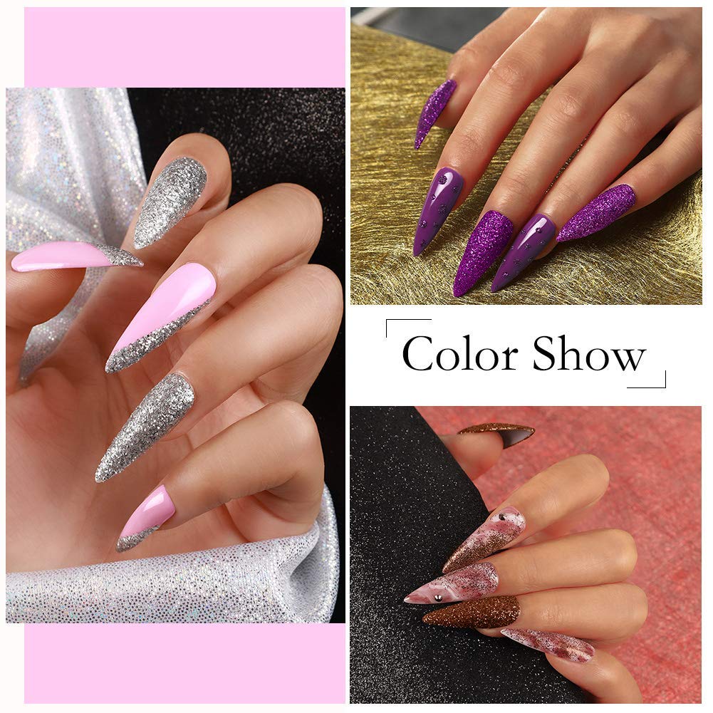 Gel Nail Polish Kit with u v Light Starter Kit 24pcs Glitter Powder Gel Polish Set Base Top Coat 24W LED Nail Dryer Nail Decorations Rhinestone Nail Tools Manicure All in One Kits Gifts for Her Salon DIY Home
