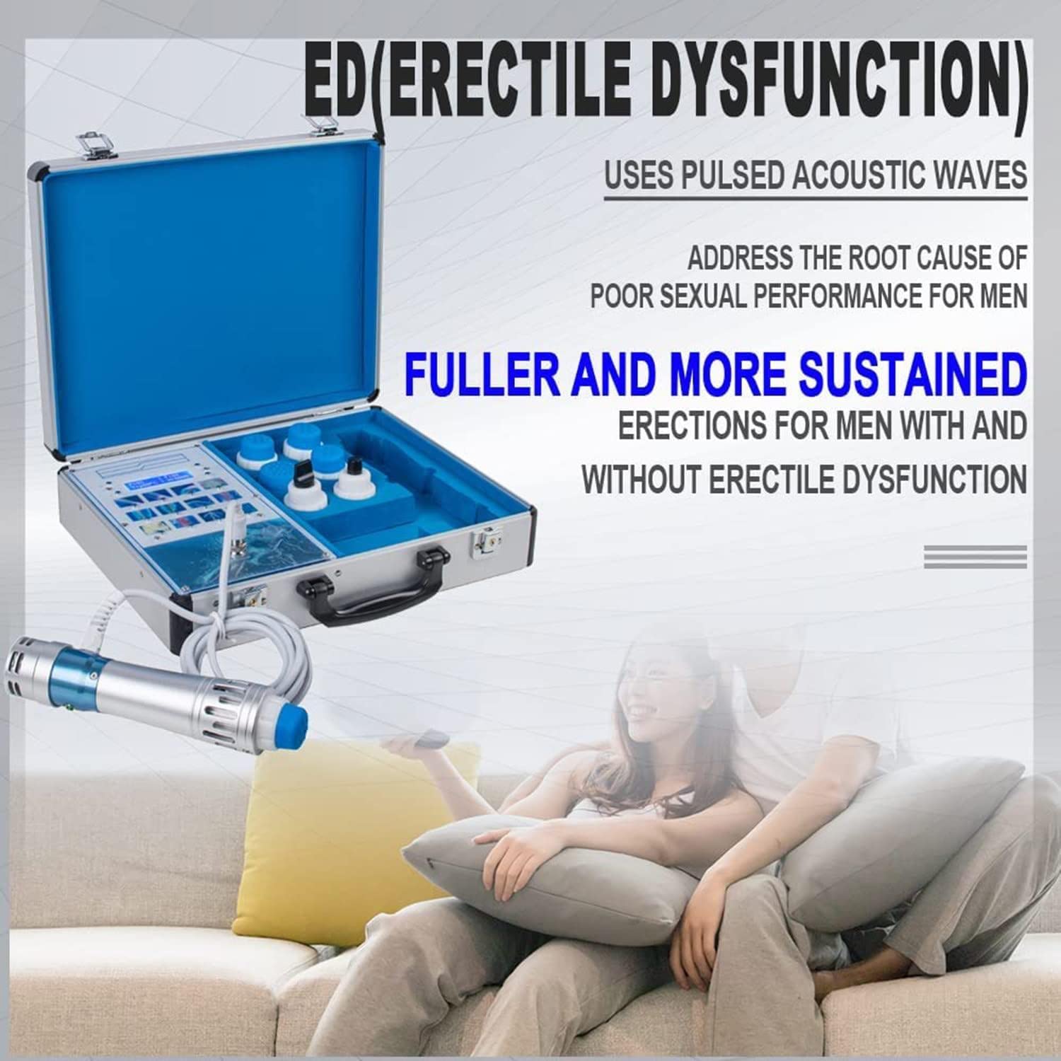 ED Macchina Per Terapia ad Onde d'Urto Con 7 Teste Di Massaggio Multifunzione Massaggiatore Del Corpo a Onde d'Urto Curare Le Malattie Muscolari/Disfunzione Erettile/Alleviare Il Dolore