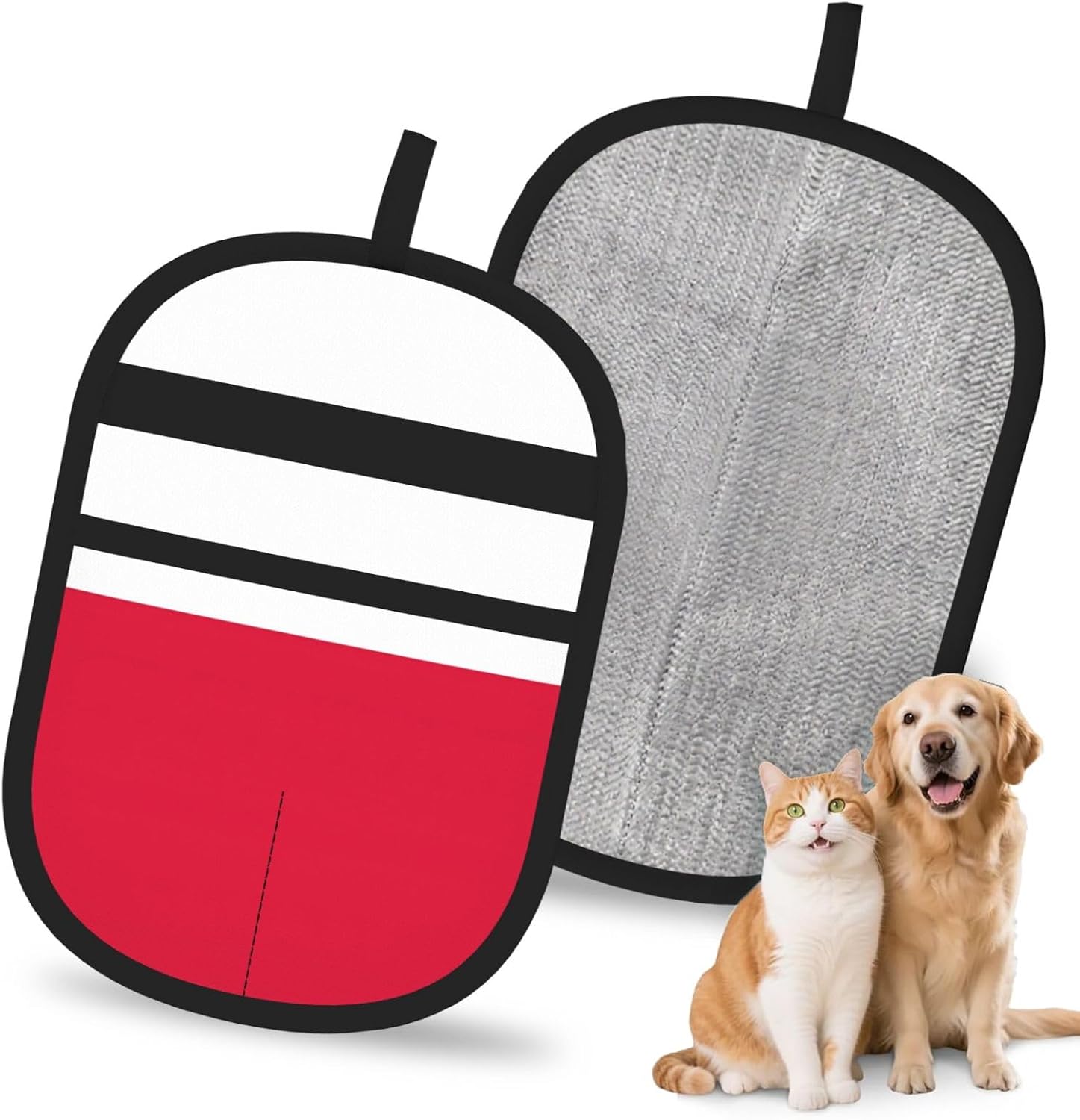 Polish Flag Electrostatic Pet Hair Removal Gloves, Reusable Magic Brush for Dog & Cat Hair | Fur Remover for Couch, Carpet, Car Seat & Clothing