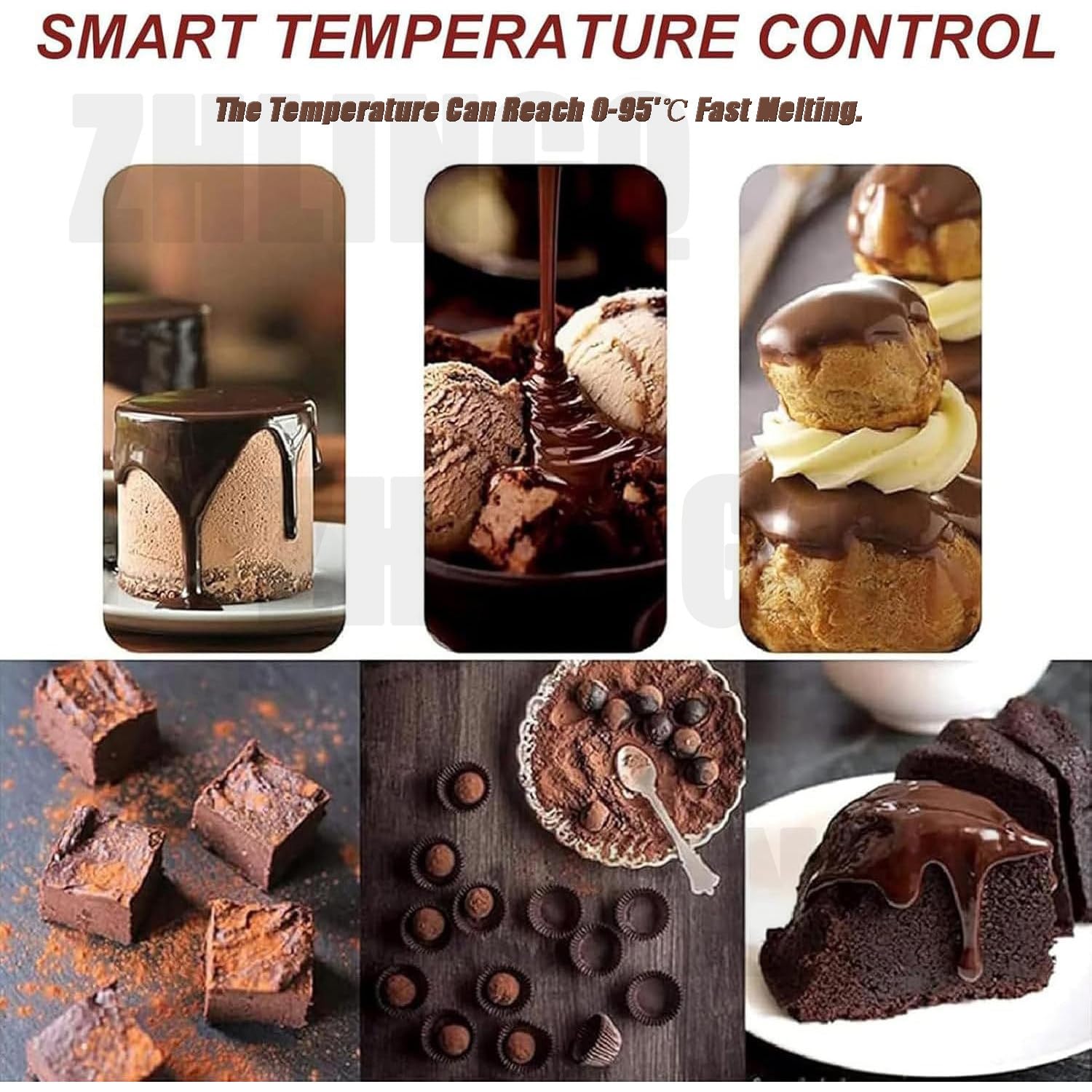 Machine à Fondre Le Chocolat, Machine à Tempérer Le Chocolat, Fondoir à Chocolat Commercial, Marmite à Chocolat, 500 W, 32 à 203 ℉ Chauffe-Plats électrique en Acier Inoxydable,6kg*2
