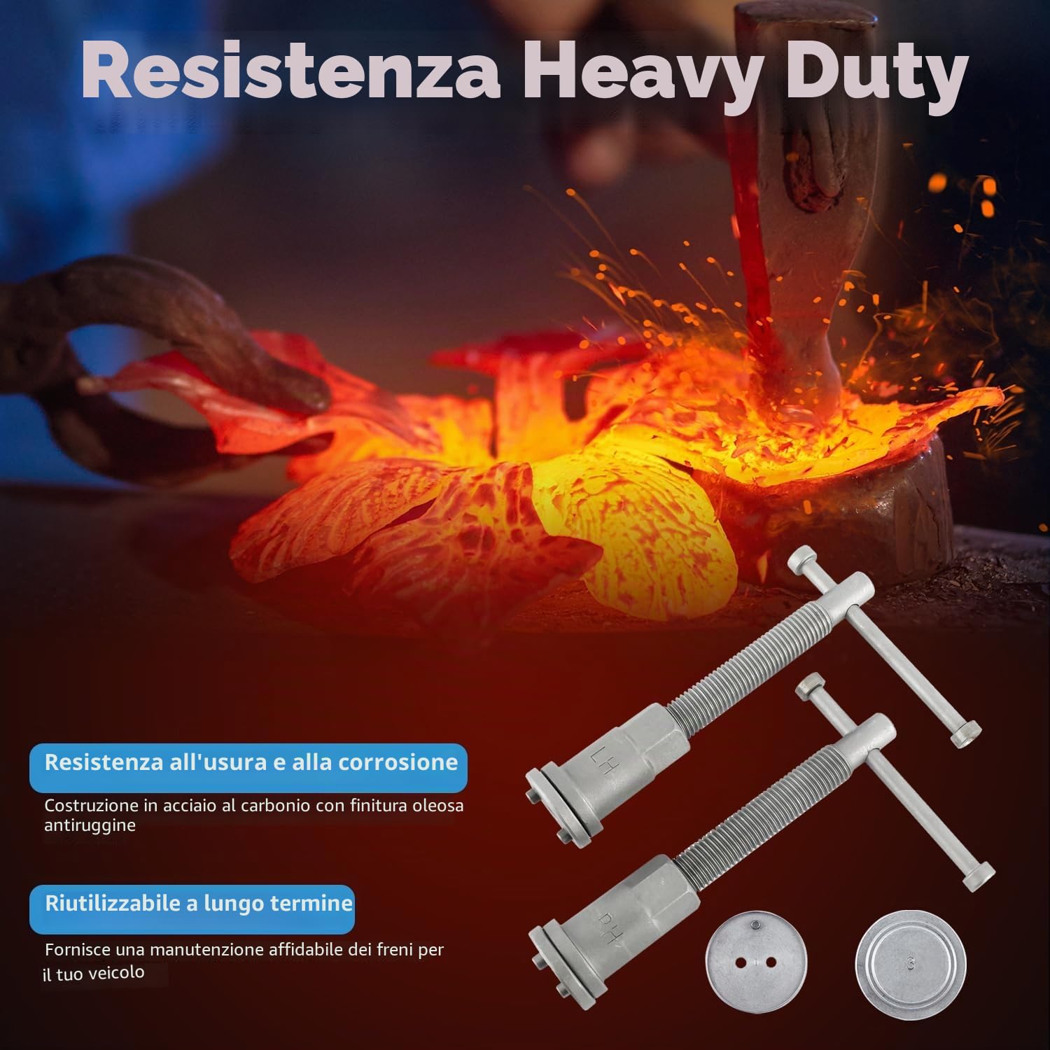 FreeTec Kit di Attrezzi per Pinza Freno a Disco 35 Pezzi, Strumento Robusto per la Compressione e la Rotazione dei Pistoni della Pinza Freno per la Sostituzione delle pastiglie Freno