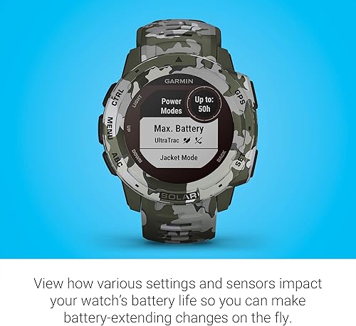 Miniatura 5 de Garmin Instinct Solar, reloj inteligente resistente para exteriores con capacidad de carga solar, aplicaciones deportivas integradas y monitoreo de