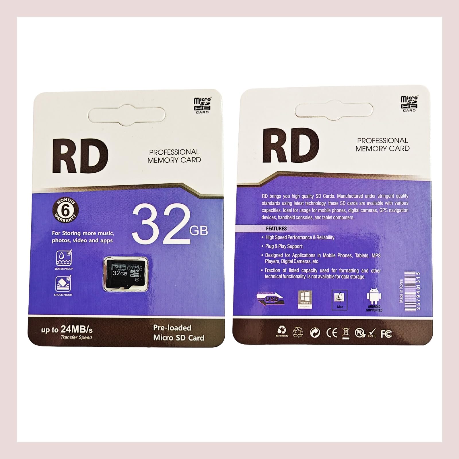 RD Professional 32GB microSDHC Memory Card, Up to 24MB/s | Waterproof & Shockproof, Plug & Play Support, For Phones & Cameras, High-Speed Transfer.-image-11
