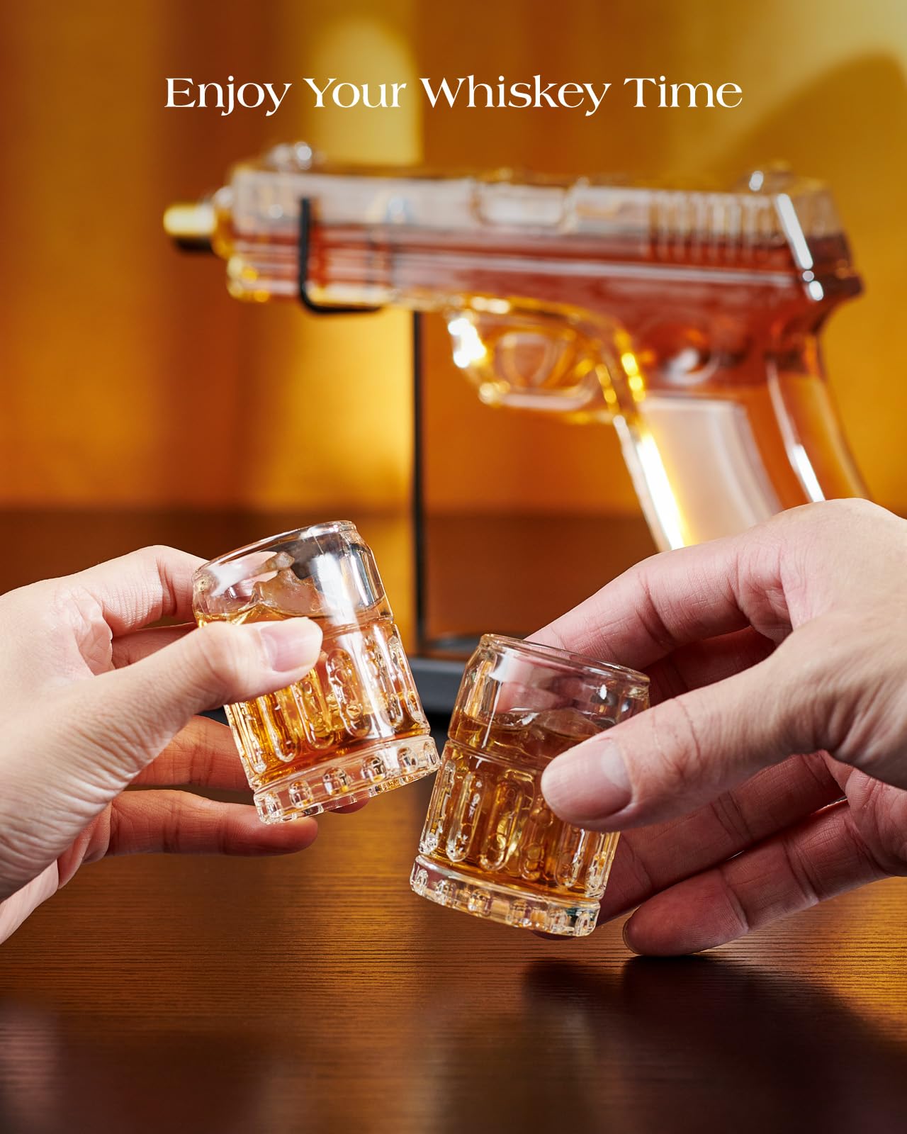 Kollea Set di decanter per whisky da 15 oz e bicchieri da 2 oz, dispenser per liquori Scotch Bourbon, set regalo per uomini e papà, regalo di compleanno, anniversario, San Valentino