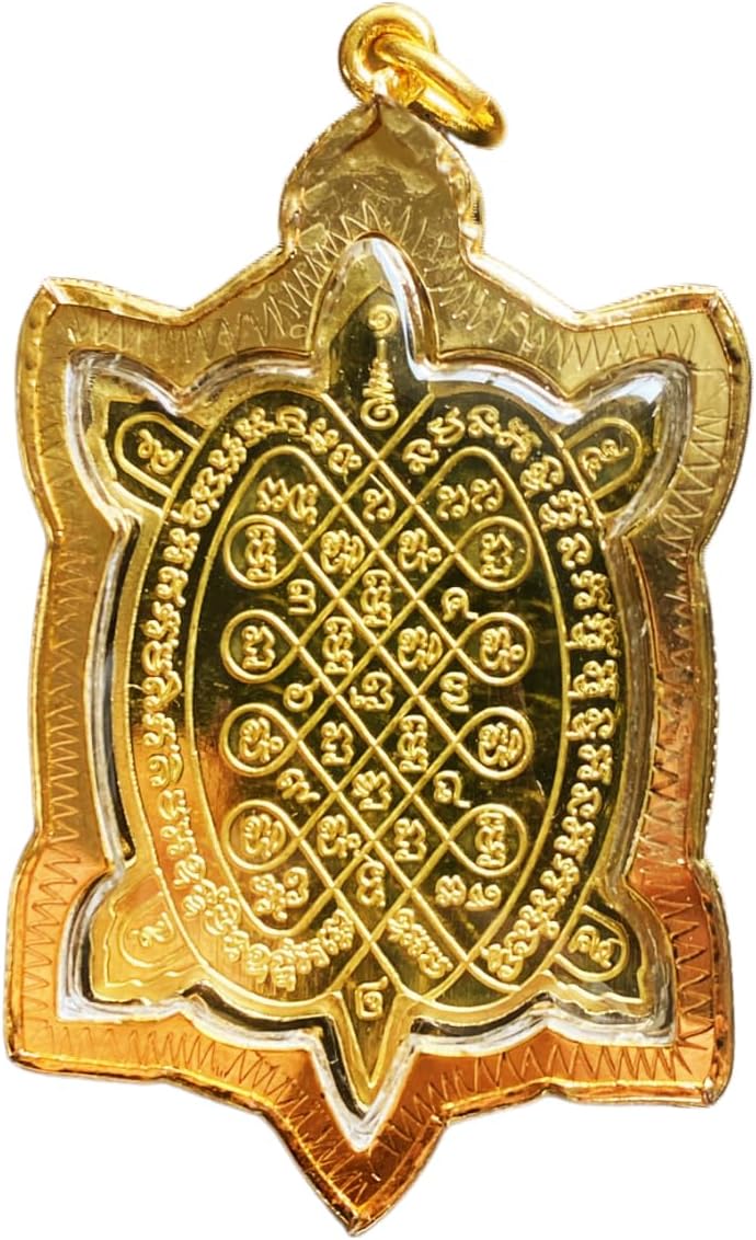 078.Thai Powerful Jewelry Amulet Turtle Coin Pendant, part of the LP Liew Amulets Series SUK JAI, from Wat Rai Tang Thong. good luck and success to traders with its powerful magic.