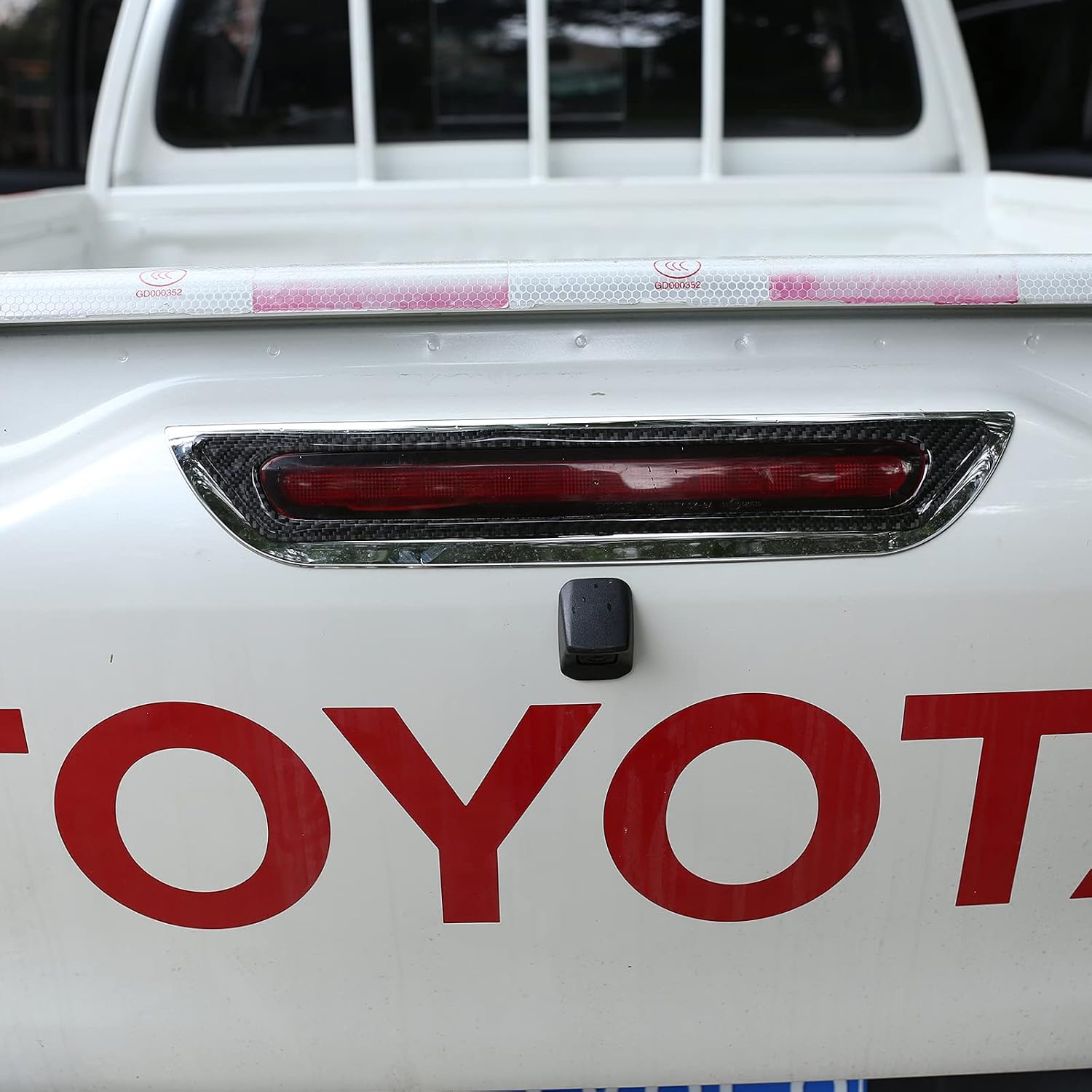 for Toyota Hilux 2015 2016 2017 2018 2019 2020 2021 Soft Carbon Fiber 3D Sticker Tailgate Brake Light Decoration Frame Car Accessories