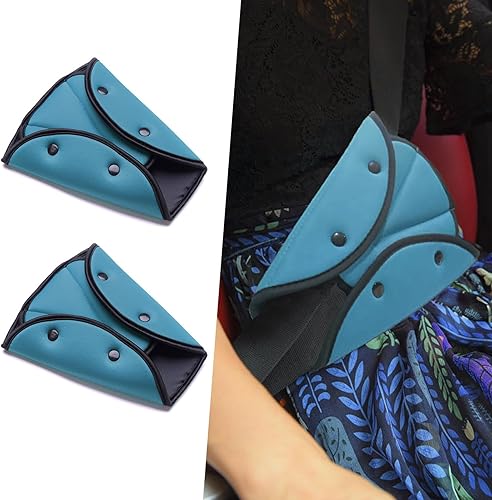 2 ajustadores de cinturón de seguridad de automóvil, correa de seguridad protectora para niños, adultos cortos, ajustador automático de correa de