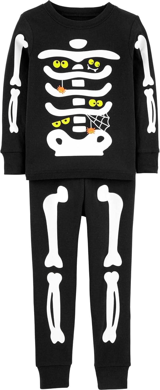 Carter's Boys' 2 Piece Glow-in-The-Dark Snug Fit Cotton Halloween PJS