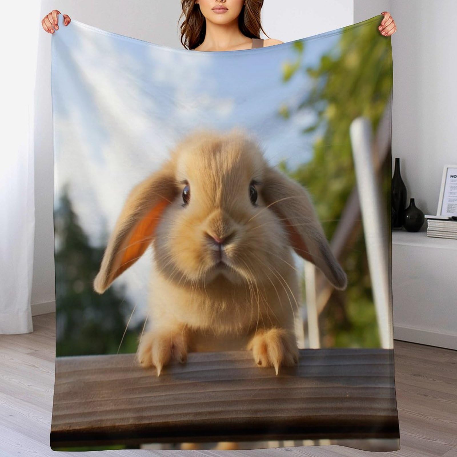 Manta de franela muy suave con acabado premium de tacto conejo para decoracion de salones