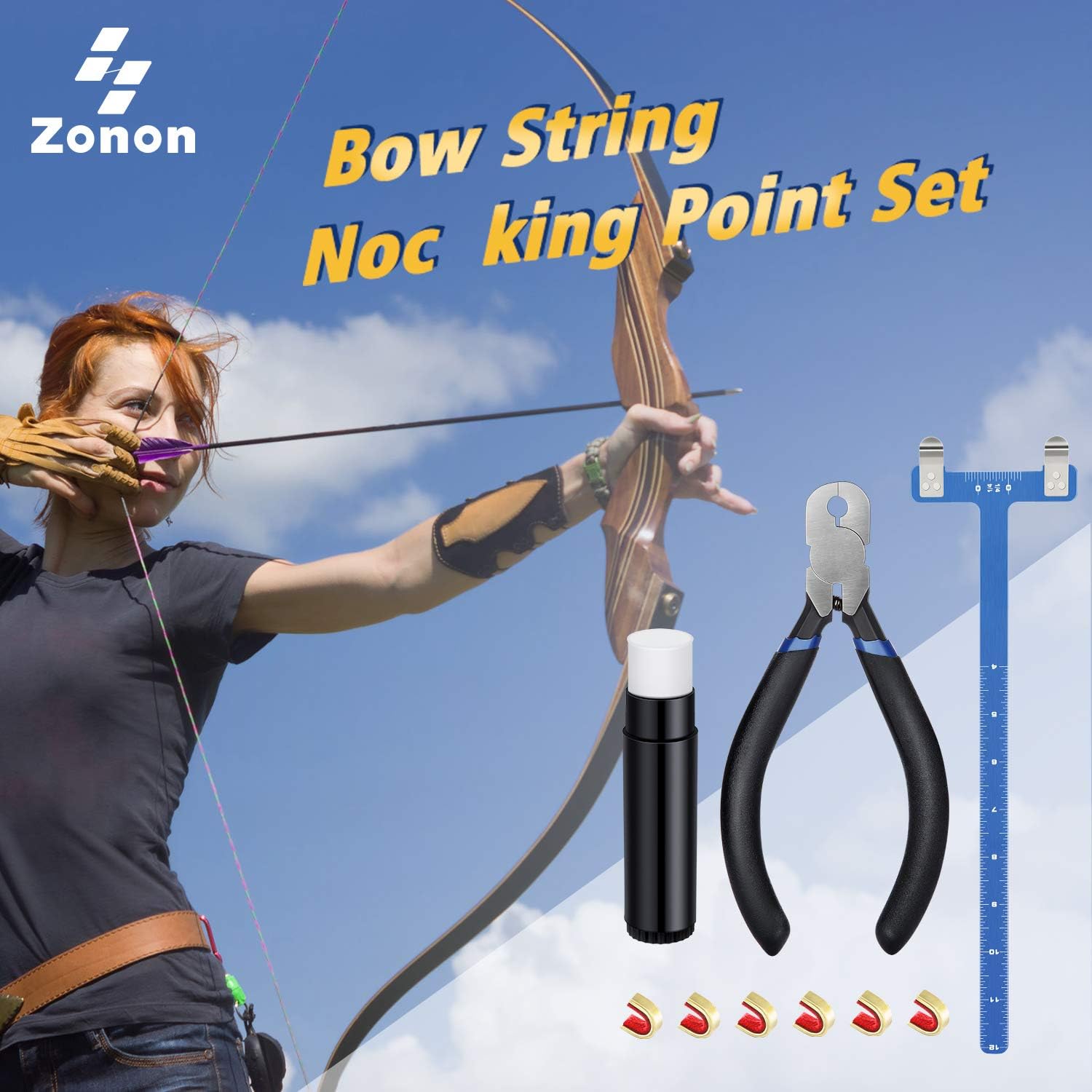 Mudder Bow String Nocking Points Pliers Strings Knock Set Include 1 Oz Bow String Wax Lube T Shape Bow Square Ruler Nocking Buckle and Archery Nocking Pliers Recurve Bow Turning Kit : Sports & Outdoors