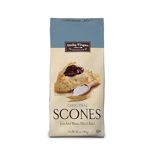 English Scone Mix, Original Flavor by Sticky Fingers Bakeries Easy to Make English Scones Fresh Baked, Makes 12 Scones (1pk)