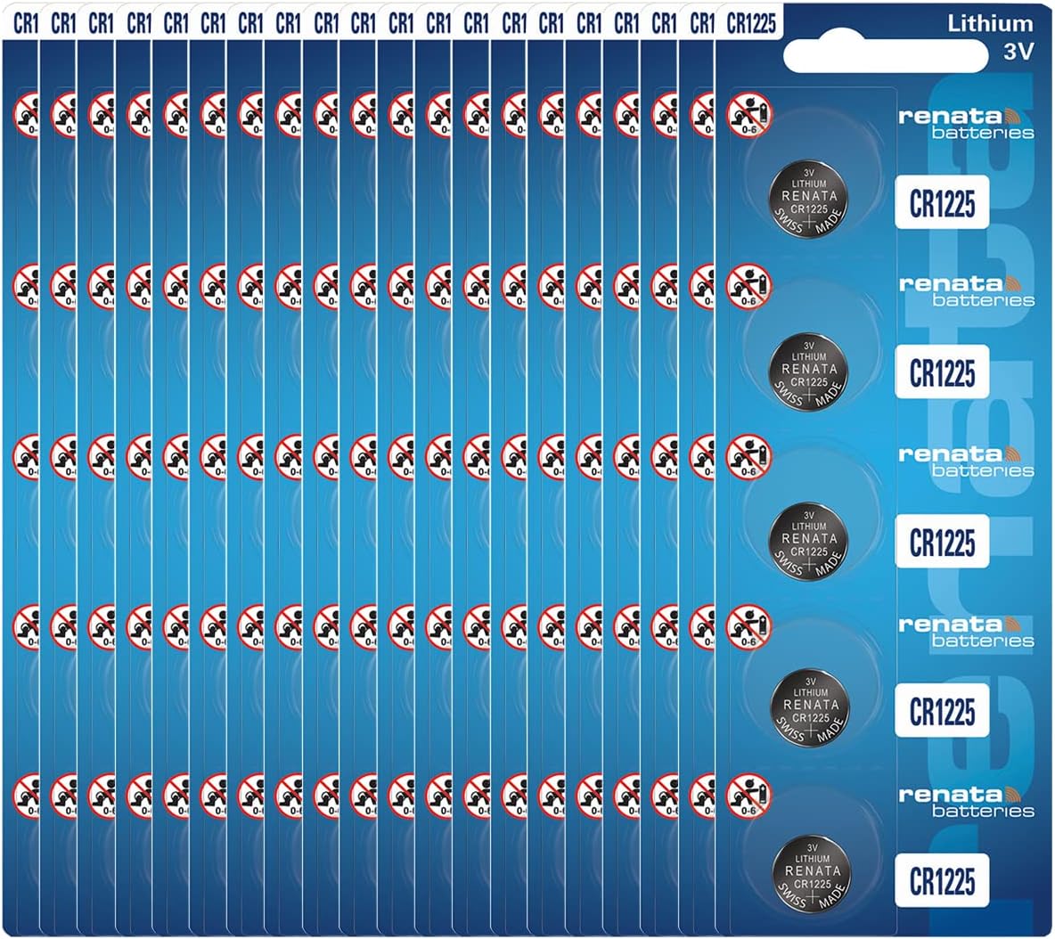 Renata CR1225 Batteries - 3V Lithium Coin Cell 1225 Battery (100 Count)