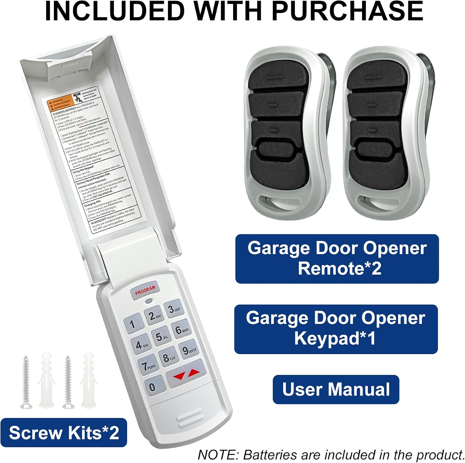 for Genie Garage Door Opener keypad & Remote Replacement, for All Genie/Overhead/Intellicode/DIP Switch Garage Door Openers, Wireless Keypad Keyless Entry, for Model GK-R/OKP-BX etc. Safe&SecureAccess